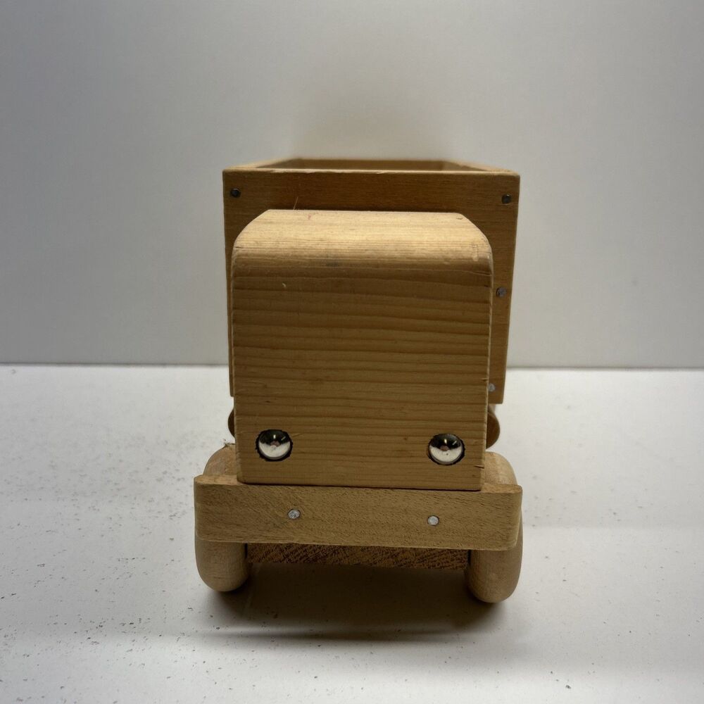Vintage Hand-made Wooden Toy Semi-truck With Box Trailer - Picture 2 of 8